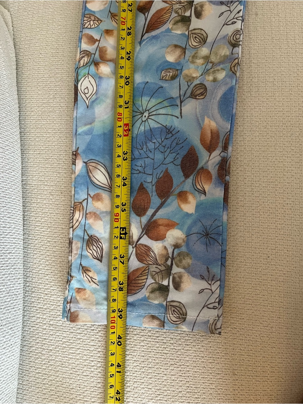 Women’s The One Italian Made Blue Floral Drawstring Stretch Pants L - Picture 10 of 11